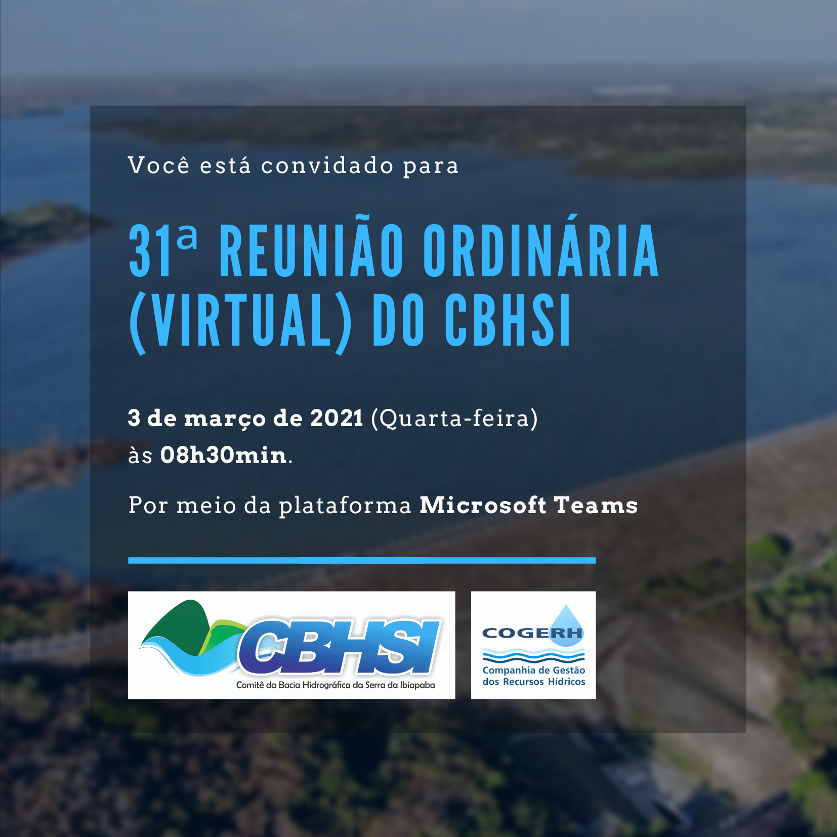 Convite para 31ª Reunião Ordinária (Virtual) do CBHSI