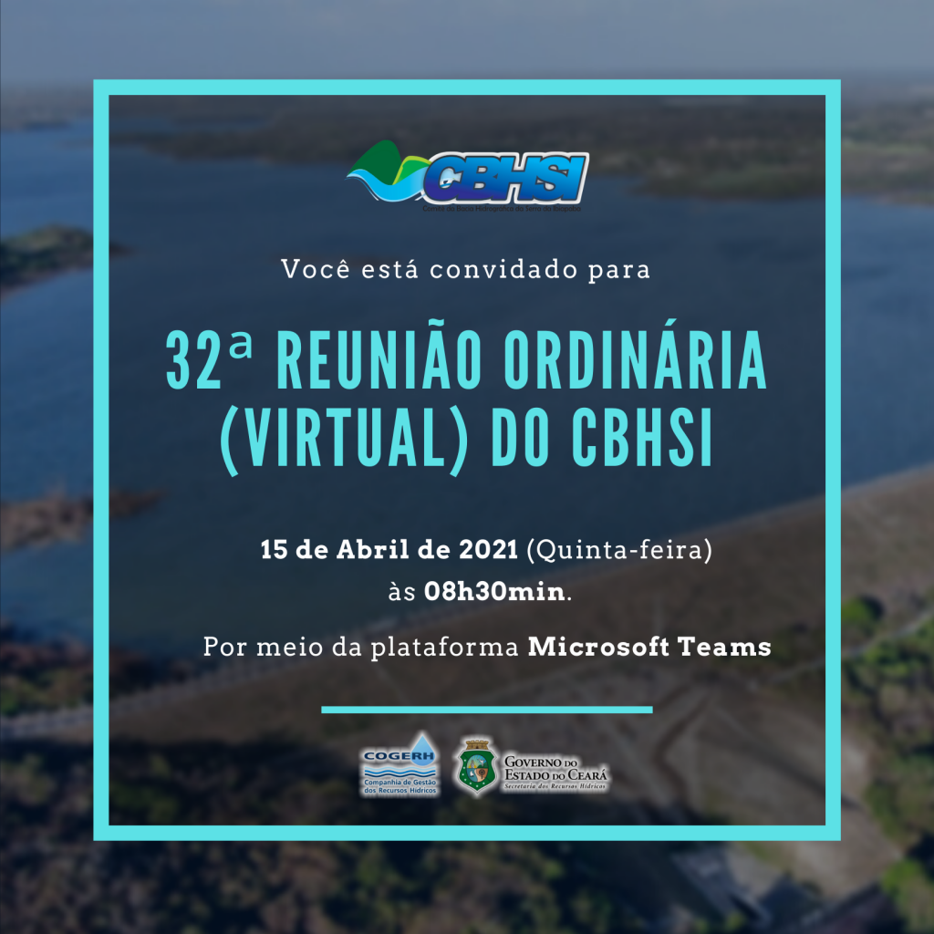Convite - 32ª reunião ordinária (virtual) do cbhsi (1)