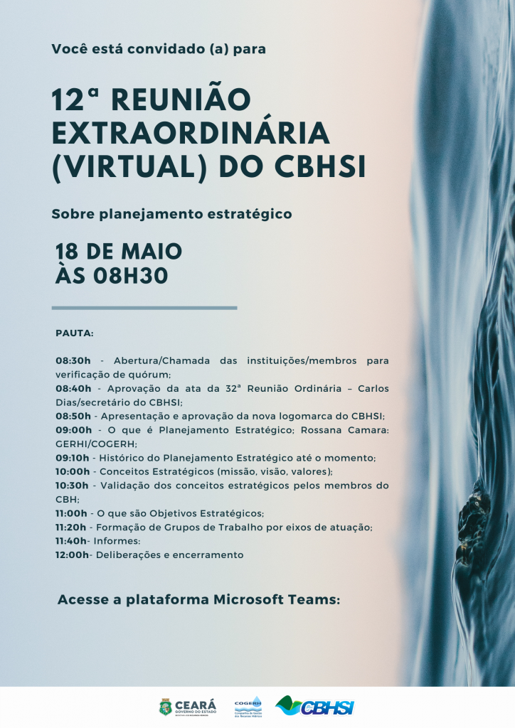 12ª REUNIÃO EXTRAORDINÁRIA - CBHSI